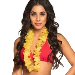 Collar Hawaiano Amarillo Para Adulto