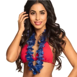 Collar Hawaiano Azul Para Adulto