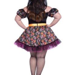 Disfraz De Catrina Colorida Para Mujer Talla Grande -Tradiciones Ventas disfraz de catrina colorida para mujer talla grande 4