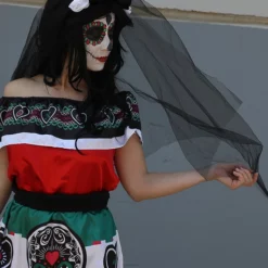 Disfraz De Dia De Los Muertos Mexico Para Mujer Talla Grande -Tradiciones Ventas disfraz de catrina mexicana para mujer talla grande 5