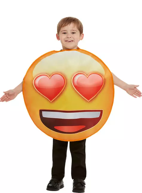 Disfraz De Emoji Sonriente Con Ojos De Corazón Infantil 1 Disfraz De Emoji Sonriente Con Ojos De Corazón Infantil