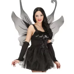 Maxi Alas Negras Con Purpurina Para Mujer