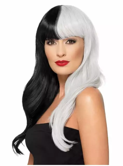 Peluca De Bruja Deluxe Blanca Y Negra Para Mujer 6 Peluca De Bruja Deluxe Blanca Y Negra Para Mujer -Tradiciones Ventas peluca de bruja deluxe blanca y negra para mujer