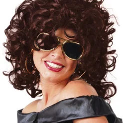 Peluca De Rizos Castaña