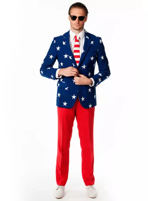 Traje De La Bandera De USA "Stars And Stripes" - Opposuits 1 Traje De La Bandera De USA "Stars And Stripes" - Opposuits